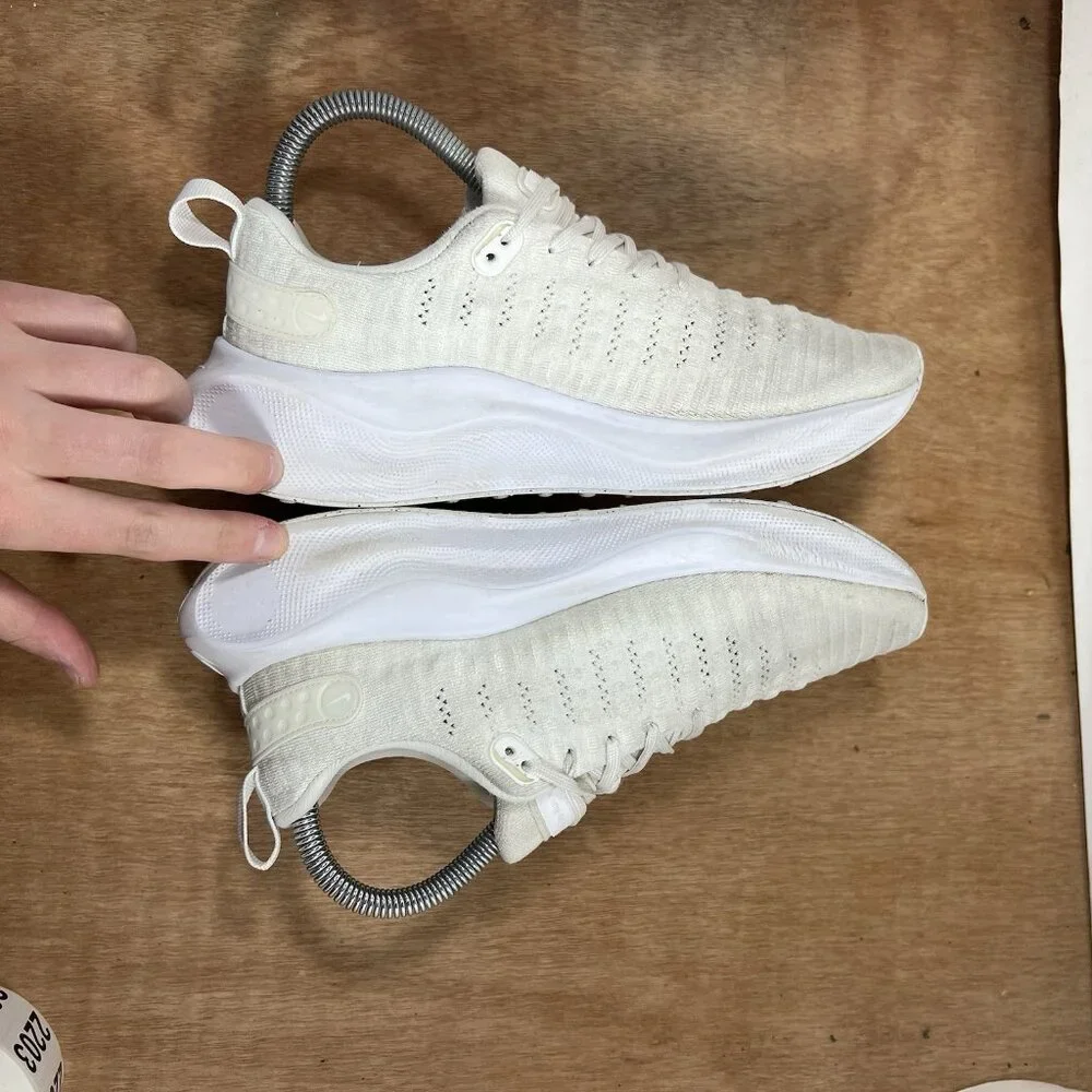 Nike ReactX Infinity Run 4 Triple White Women Size 7.5 Running Shoes